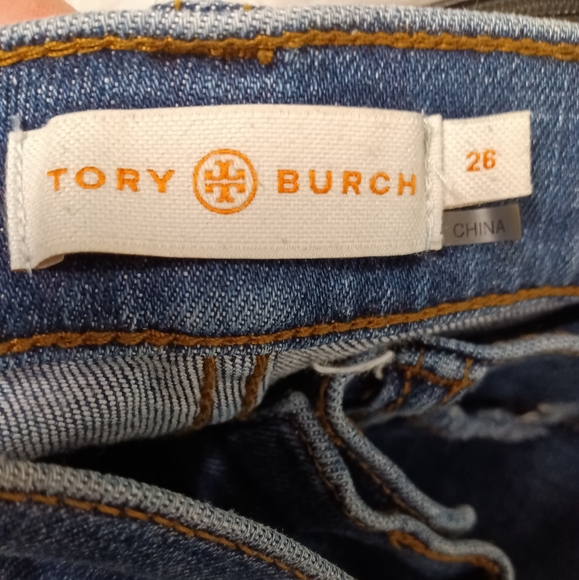 Tory Burch | Harley Jeans Rain Wash Raw Frayed Hem Jeans Womens Size 26 - Picture 4 of 16